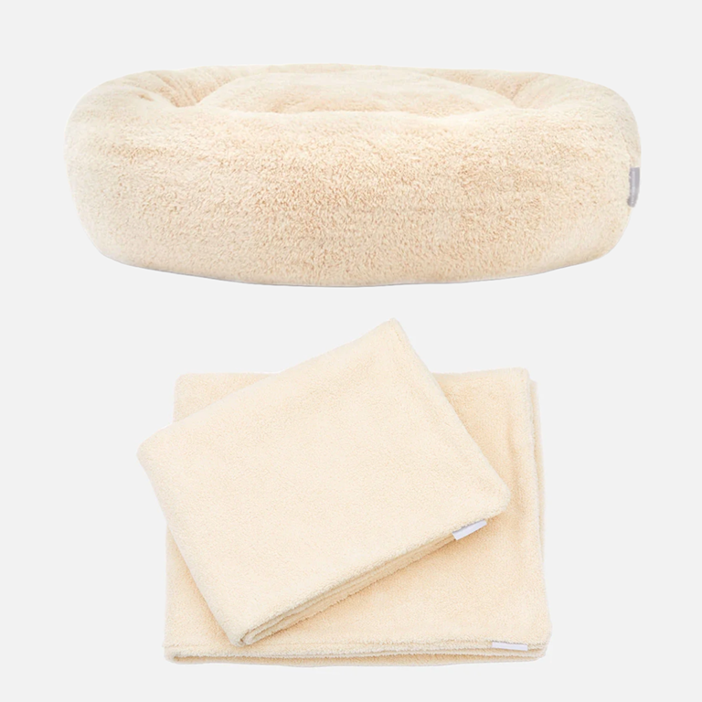 Round dog bed Comfy Sand Bundle